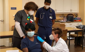 Sterling Estates Healthcare Workers Receiving COVID Vaccine