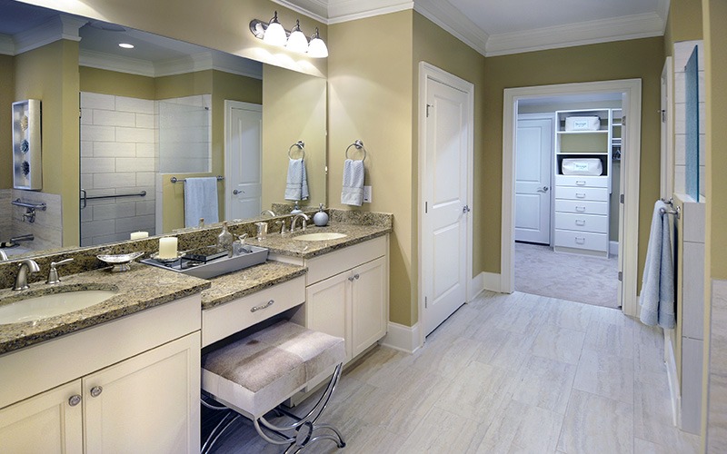 Bathroom and Closet of 1st Floor Magnolia Cottage at Sterling Estates