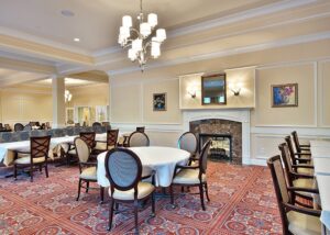 Interior of Dining Room at Sterling Estates Senior Living Community