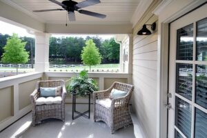 Covered Porch with Seating at Sterling Estates