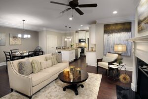 Interior View of Living Area and Kitchen