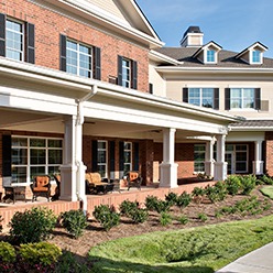 Patio Area and Bushes at Sterling Estates